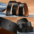 thumbnail image 3 of Durable Craft DIY Replacement Genuine Leather Belt 3.3/3.8cm with Hole Classic Waistband No Buckle Girdle 01 BROWN 3.8CM, 3 of 8
