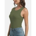 thumbnail image 2 of 3-pack Green Women Tank Tops Summer Sleeveless Basic Cami Top Shirt Slim Racerback Blouses, 2 of 7