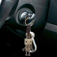 thumbnail image 4 of Robot Pendant Keychain, Vintage Bronze Leather Keychain Braided Leather Rope Key Ring Charm Ornament Key Decoration, 4 of 5
