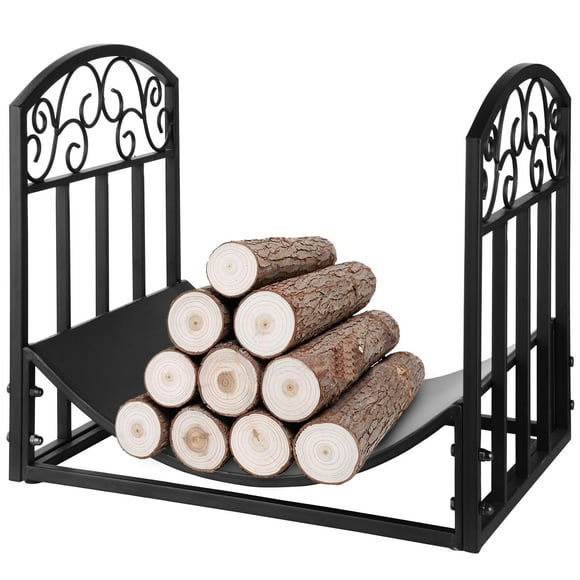 18" Metal Firewood Rack Holder, Log Storage Firewood Bin for Fireplace Firepit and Wood Stove