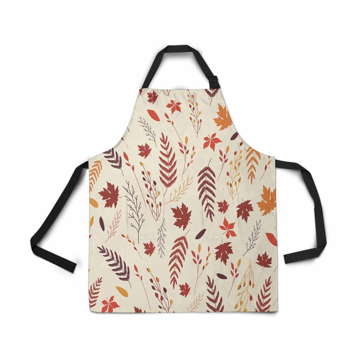 ASHLEIGH Floral Fall Leaves Apron Kitchen Cook for Women Men Girls Chef with Pockets Autumn Leaf Funny Adjustable Bib Baking Paint Cooking Apron Dress