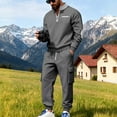 thumbnail image 2 of RYDCOT Men's Polo Sweatsuit Sets 1/4 Zip Fashion Casual Tracksuits Jogging Long Sleeve Polo Suit for Men Fleece Lined 2 Piece Set Dark Gray, 2 of 9