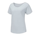 thumbnail image 5 of Fashion Vintage Women Top Pullover Womens Casual Cotton And Linen O Neck Solid Short Sleeves T Shirt Blouse Tops, 5 of 9