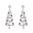 thumbnail image 3 of Pendientes de lujo ligeros y coloridos con forma de árbol de Navidad llenos de diamantes y circonitas, diseño de nicho femenino, exquisitos pendientes de niña, 3 of 6