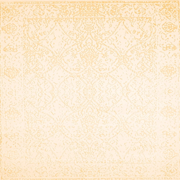 Ahgly Company Indoor Square Solid Orange Modern Area Rugs, 8' Square