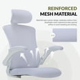 thumbnail image 6 of AFO High Back Ergonomic Office Chair, Adjustable Lumbar Support & Headrest Mesh Desk Chair with Flip-Up Arms, 275lbs Heavy Duty Metal Base Computer Task Chair for Home Office, White, 6 of 7