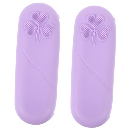 Travel Makeup Bag 2pcs Silicone Makeup Brush Travel Brushes Makeup Silicone Makeup Applicator Silica Gel Makeup Tools Violet Portable Travel Toiletry Bag