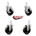 thumbnail image 2 of 4 Inch Phenolic Wheel Swivel 3/4 Inch Square Stem Caster Set 2 Brakes SCC, 2 of 2