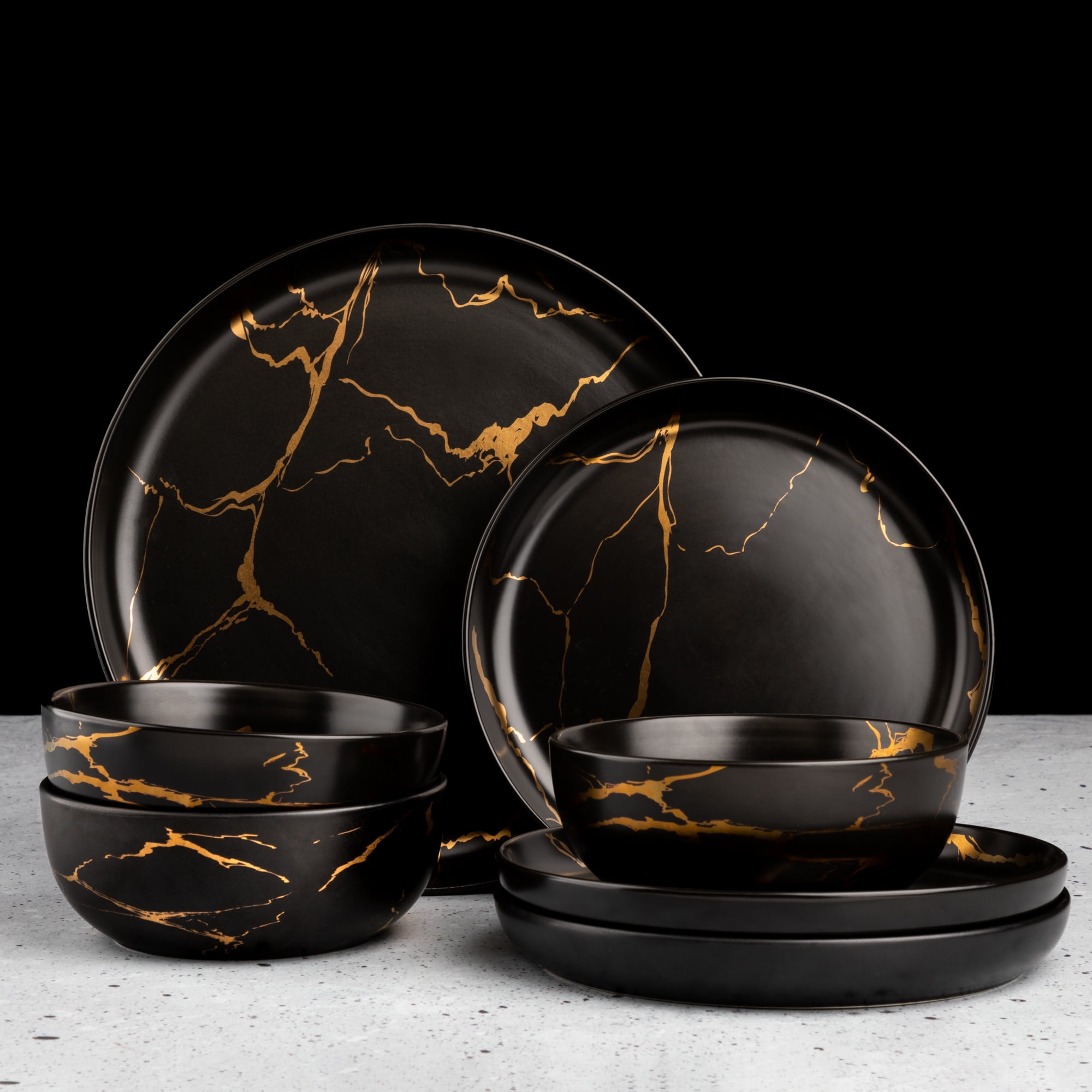 fancy restaurant black color marble ceramic