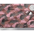 thumbnail image 3 of Soimoi Brown Silk Fabric Bunny Rabbit Animal Print Sewing Fabric Yard 42 Inch Wide, 3 of 3