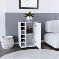thumbnail image 2 of White Modern Bar Cart Cabinet | Ample Space for Liquor and Snacks, Swivel & Locking Wheels | Engineered Wood Ensures Durability | Overcomes Storage and Stability Concerns, 2 of 4