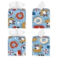 thumbnail image 2 of Lsque Dogs With Pool Floats Printed Tissue Box Cover Holder, Facial Paper Organizer Dispenser,Square with Bottom Belt, PVC Leather Decorative Organizer, 2 of 8