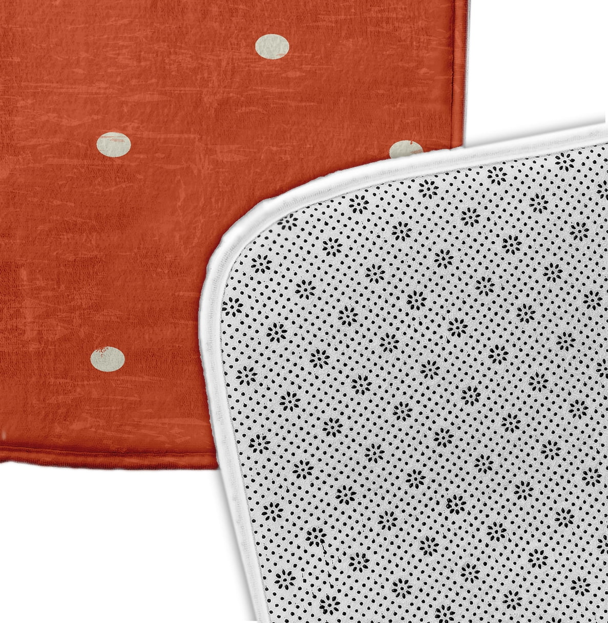 Simply Daisy 24" x 17" Plush Microfiber Orange Dorothy Dot Bath Mat