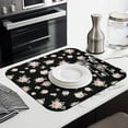thumbnail image 3 of Pioneer Flower Floral Print Pattern Kitchen Dish Drying Mat 1 Pack, Ultra Absorbent Microfiber Drainer Mat, 16"x18", 3 of 6