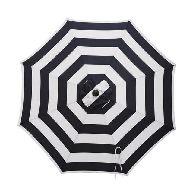 Living Accents 8014987 Parasol Inclinable 9 Pieds Rayé Bleu Marine Blanc