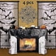 thumbnail image 2 of Chimenea Cortina Mantel Pantalla Decoración de Halloween Encaje Negro Telaraña Murciélagos Estufa Toalla Para, kaili Sencillez, 2 of 5