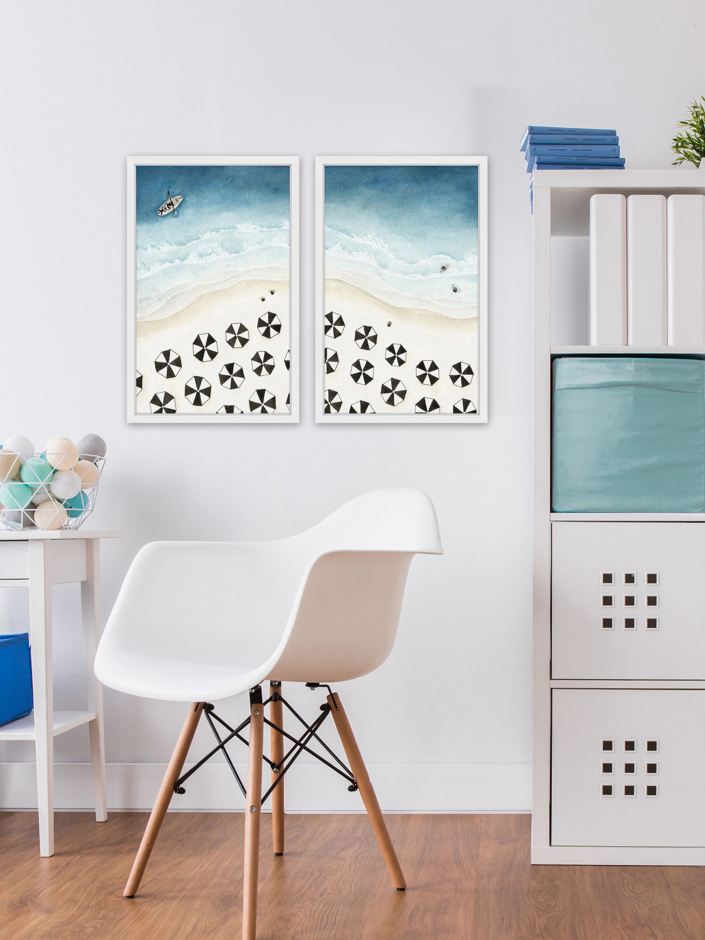Marmont Hill Black Umbrellas Diptych by Dantell, 36" x 48"