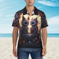 thumbnail image 2 of Sikiie Romantic Rose Animal Couple Print Men's Hawaiian Shirt, Summer Beach Button Pocket Short Sleeve T-Shirt,3X-Large, 2 of 7