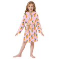 thumbnail image 6 of FORMRS Niños Bathrobe Unisex Hooded Robe Soft Plush Pajamas Sleepwear, Size 7-9T, Cartoon Oranges, 6 of 7