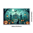 thumbnail image 6 of Black Cat Halloween Banner Spooky Graveyard Gothic Gate Decor for Outdoor Events Holiday Parties Night Celebrations, 6 of 9