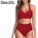 thumbnail image 2 of Bañador de dos piezas para mujer de color sólido de primavera y verano, bikini sexy con cordones, traje de baño de cintura alta Zhivalor BST3018547-4, 2 of 5