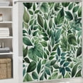 thumbnail image 6 of Awypu Tropical Leaves Palm Leaves Summer Green Leaves Waterproof Shower Curtain for Bathroom, Various Sizes White, 6 of 7