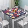 thumbnail image 3 of Christmas entertaining essential tablecloth 34x34 square, features elastic edges and wrinkle-resistant spandex fabric for stress-free hosting, 3 of 6