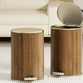 thumbnail image 4 of lanema Trash Can Contemporary Wood Grained Waste Container with Lid Complements Decors, 4 of 15