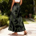 thumbnail image 5 of Bbyeadc Long Skirts for Women A-Line Satin Skirt Lightweight Floral Skirt Elegant Wedding Maxi Skirt with Pocket,Army Green(L), 5 of 5