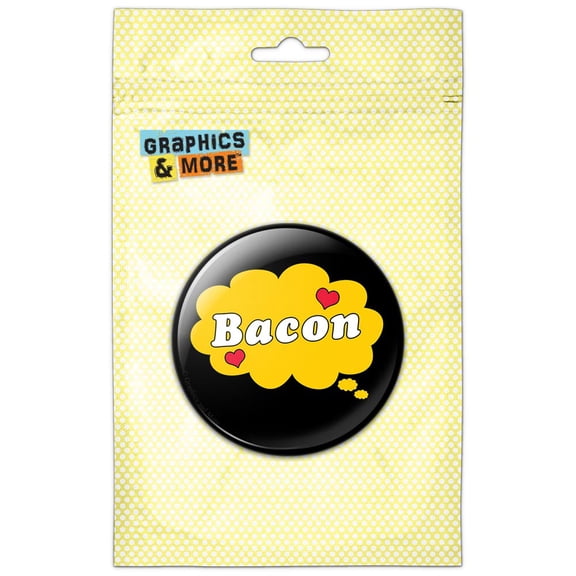 Dreaming of Bacon Yellow Pinback Button Pin Badge