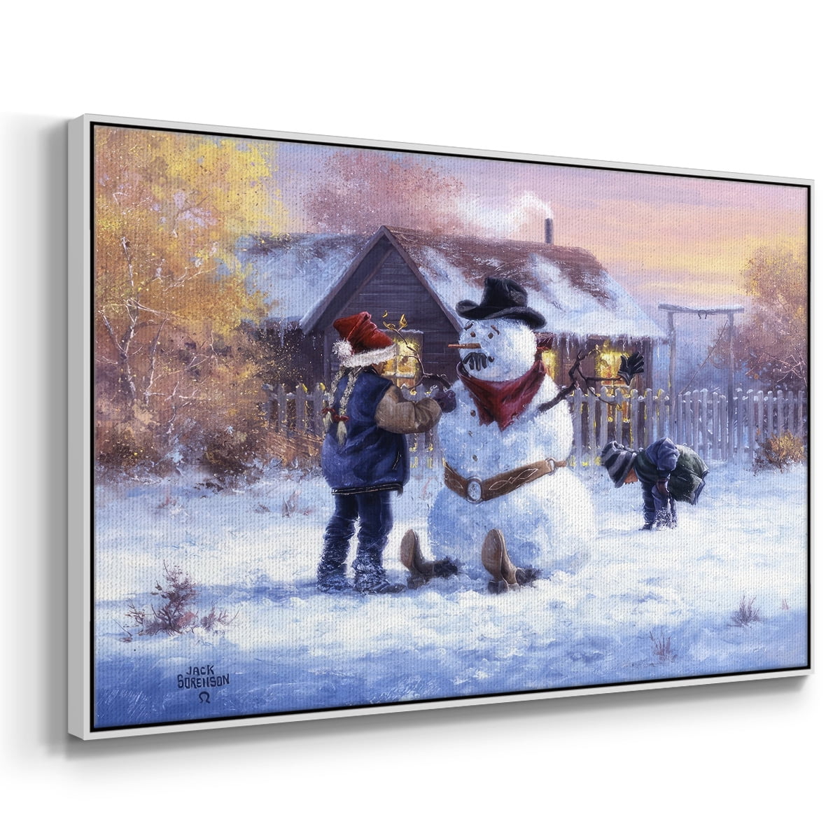 Gonna Be in Trouble - Framed Gallery Wrapped Holiday Canvas - 17 x 25 - White Frame