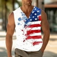 thumbnail image 4 of cocolona 4th of July Patriotic Shirts for Men - Summer Button V Neck Tank Tops Independence Day America Flag T-shirts S-3XL, 4 of 5