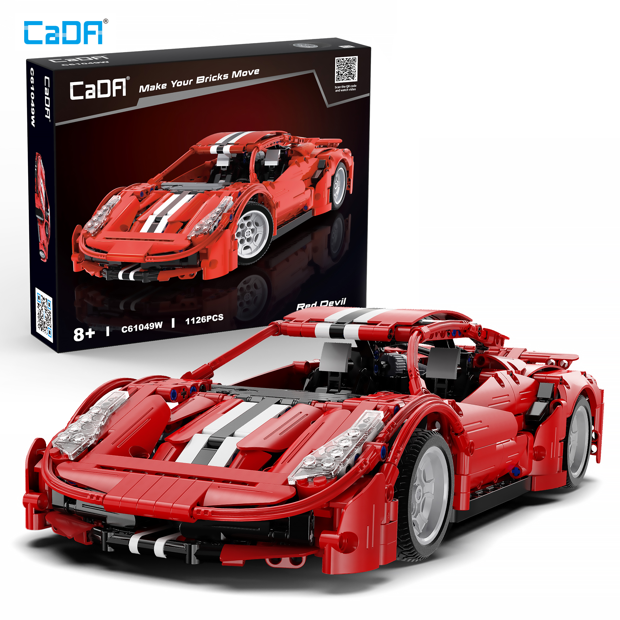 CaDA® SPEED series Red Devils Supercar Model Building Block Toy C61049W