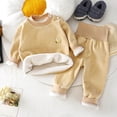 thumbnail image 2 of Kogui Pajamas for Toddler Girls Girls Fleece Lined Thermal Underwear Set Bear Print Long Sleeve Top and High Waist Pants Baby Toddler Pjs 6 12 Months (Brown,6-12 Months), 2 of 7
