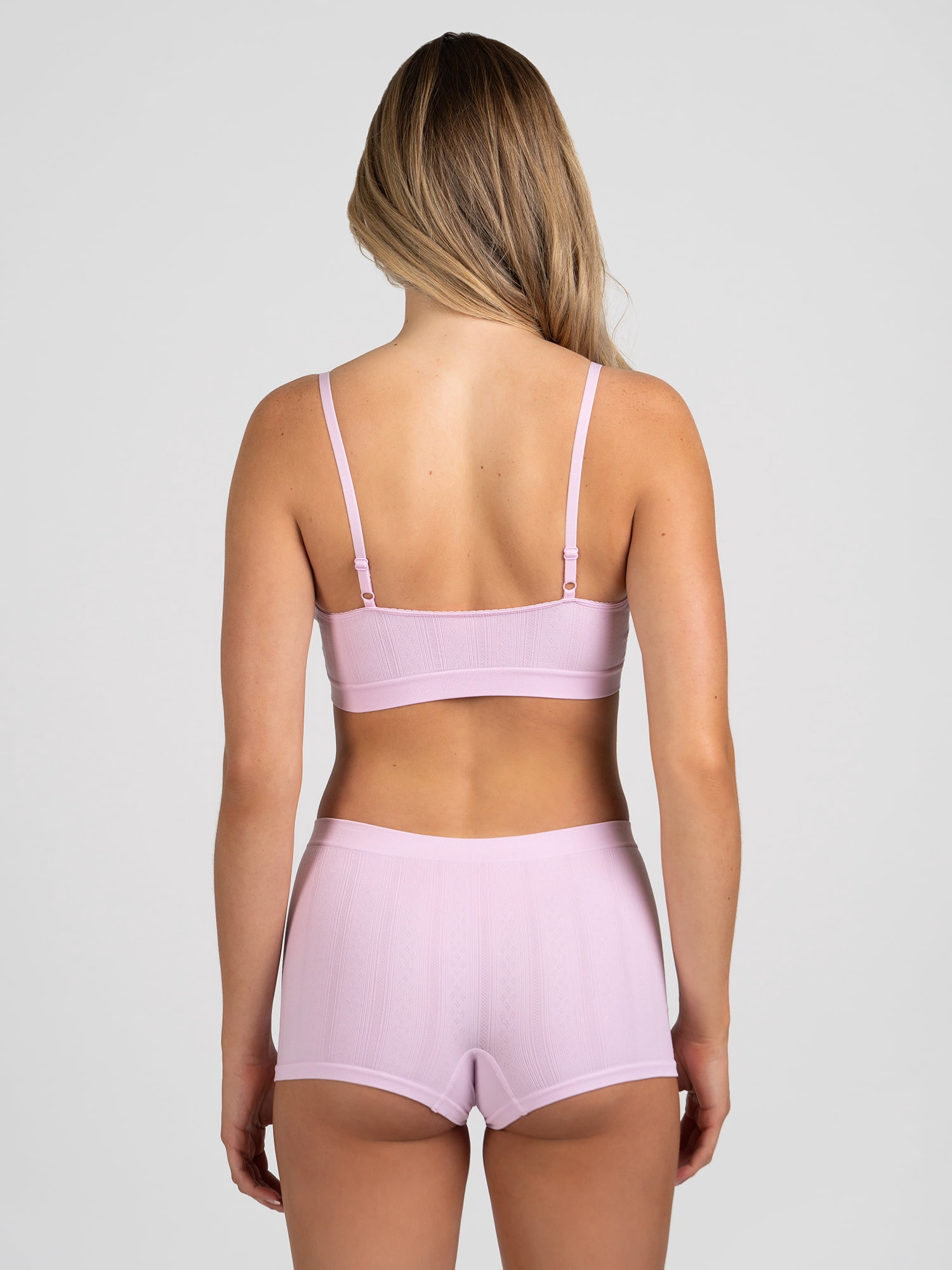 No Boundaries Seamless Triangle Bralette & Boyshort Set, 2-Piece, Women's XS-XXXL