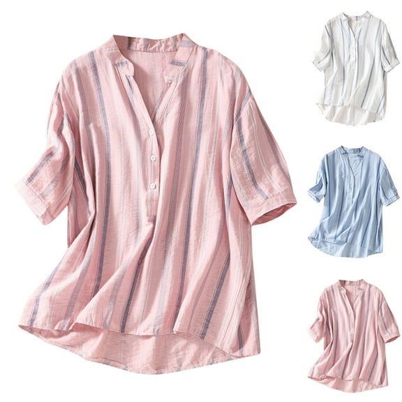 Fesfesfes Hiking Shirts Women's Fashion Casual T-Shirt Short Sleeve V-Neck Sweatshirt Tops Blouse Graphic Tee Women L(US:8)