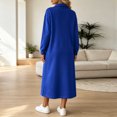 thumbnail image 4 of Sheghy Summer Dresses 2026 Autumn Winter Lapel Half Button Drop Shoulder Relaxed Fit Solid Shirt Dress Blue S, 4 of 6