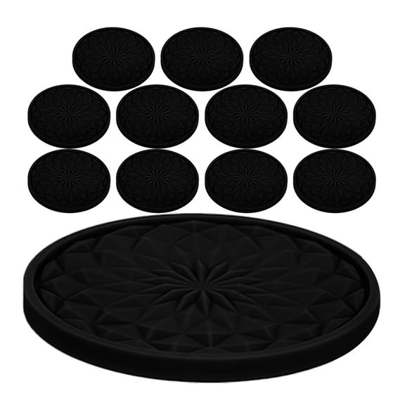 unbranded  12 Pcs Drinks Round Coasters Insulated Cup Non-slip