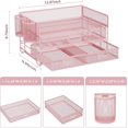 thumbnail image 6 of 3 Tier Mesh Desk Organizer with Drawer, Multi-Functional Desk Organizers and Accessories, Paper Letter Organizer with 2 Pen Holder for Home Office Supplies, 6 of 6