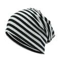 thumbnail image 4 of XIAOCHA Womens Striped Slouch Beanie Hat Soft Stretch Knit Cap Fashion Holiday Hat,Black, 4 of 4