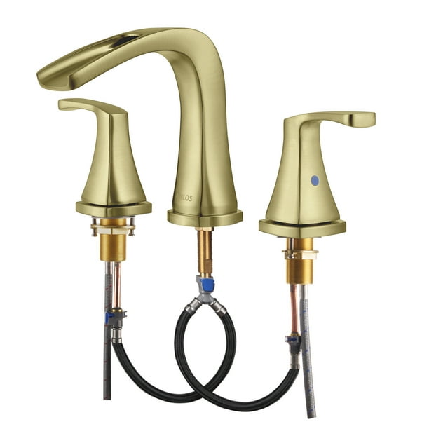 2Handle Widespread Waterfall Roman Bathtub Faucet with Hot & Cold