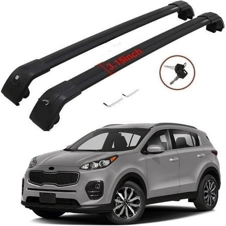 NIXFACE Black roof Cargo Rack for KIA Sportage 2016-2022 Roof Rack Cross Bars Rail Luggage Carrier Lockable