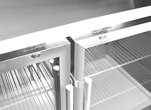 Heavy Duty Commercial Stainless Steel Back Bar Cooler with 2 glass doors (24" depth 48" length)