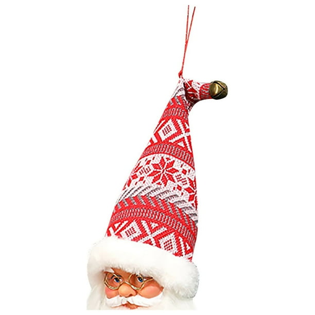 Traje Rojo De Papá Noel Y Colgante Con Cabeza De Anciano Y Árbol De Navidad