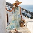 thumbnail image 5 of Xixirimido Starfish & Coral Print Womens 2026 Maxi Dresses Casual Summer Long Sundress Sleeveless Loose Fit Flowy Sundress with Pockets for Beach Vacation Party, Small, 5 of 7