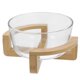thumbnail image 5 of EeaseMX 1 juego de ensaladera de vidrio resistente al calor con base de madera para servir alimentos, 5 of 8