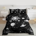 thumbnail image 2 of Manfei Retro Boho Sun Bedding Comforter Set,Galaxy Planet Twin Comforter Sets,White Starry Night Bedding Set For Boys Girls,Microfiber Bedroom Decor Reversible,2pcs, 2 of 8
