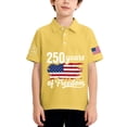 thumbnail image 2 of CCRFTGI 4th of July Pique Polo Shirts for Boys Girls Patriotic 250 Anniversary USA Flag Quick Dry School Uniform Shirts for Kids Summer Lapel Collar T Shirt Shirt Yellow 9-10 Years, 2 of 7