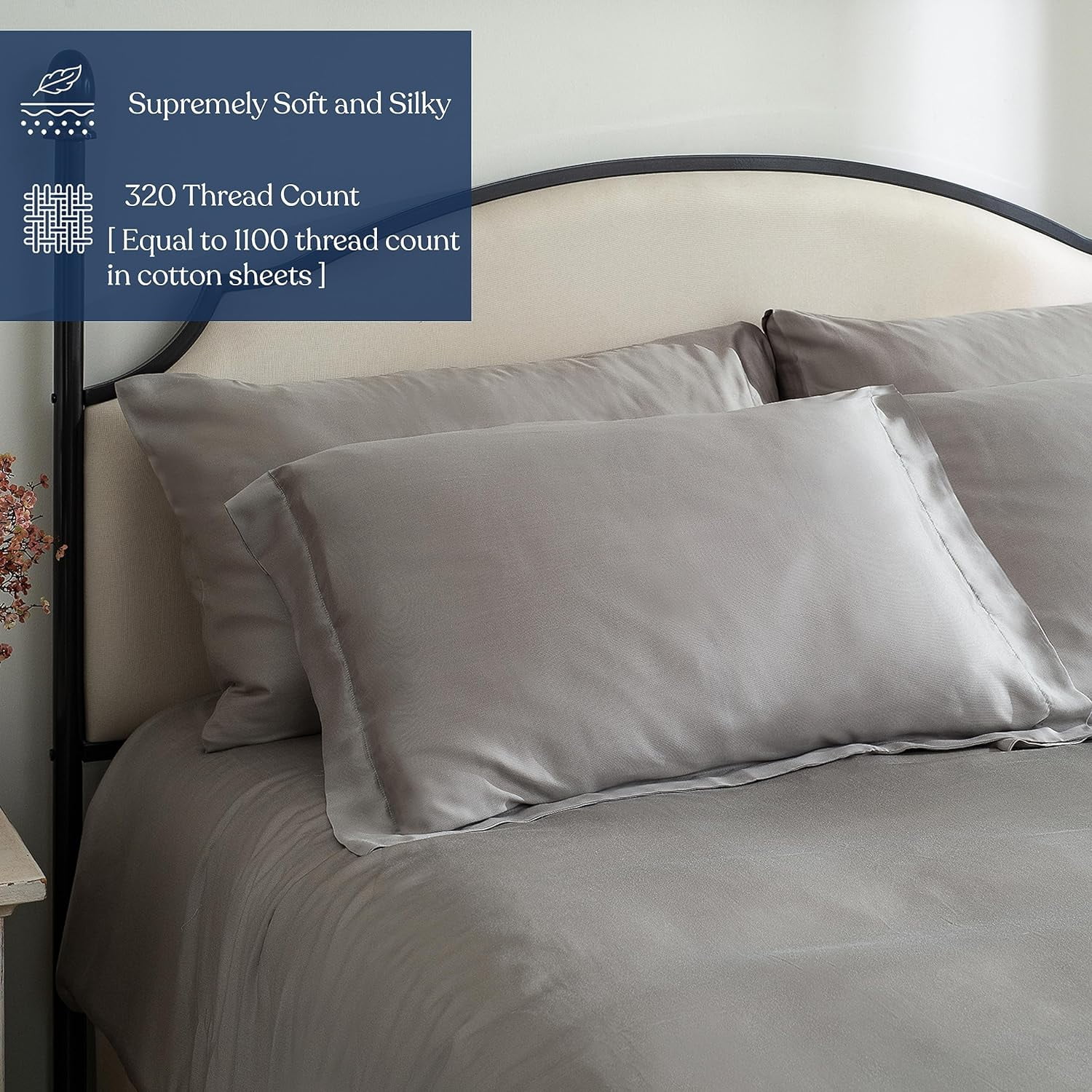 Delara 100% Eucalyptus TENCEL Lyocell King Fitted Sheet 78"x80", 17" Deep Pocket, Cooling, Silky Soft, Moisture-Wicking, Dove