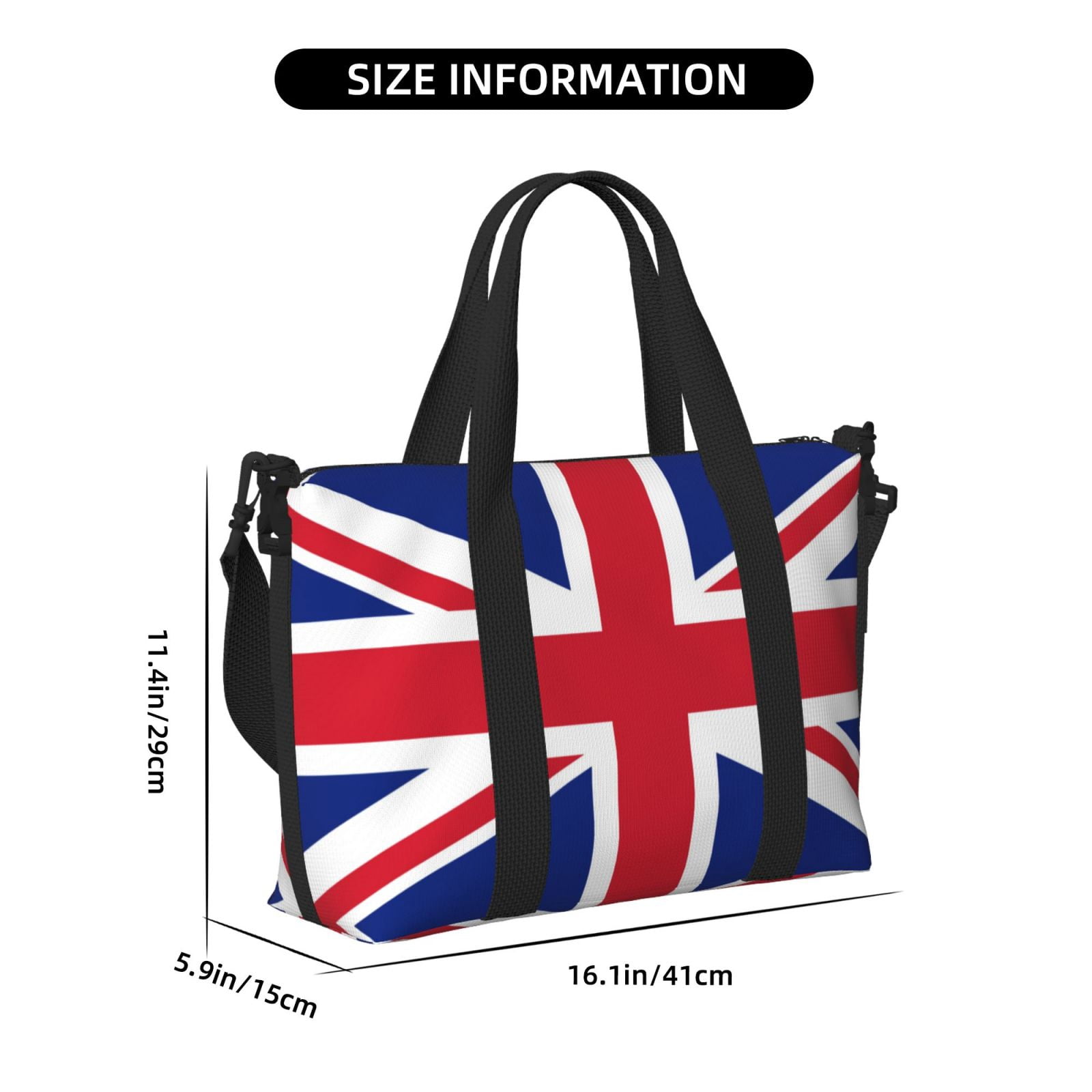 Travel Duffel Bag Union Jack All Uk Flag Sports Tote Gym Bag Shoulder Weekender Overnight Bag For Women Men